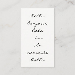 Cartão De Visita Olá! cumprimentos