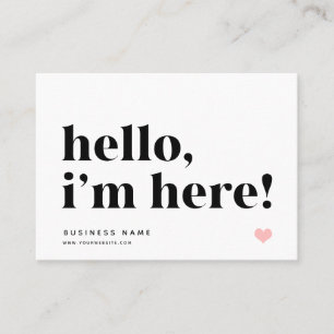 Cartão De Visita Olá, estou aqui   Branding Obrigado Inserir Branco