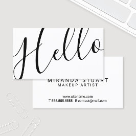 Cartão De Visita Olá | Preto e branco modernos profissionais