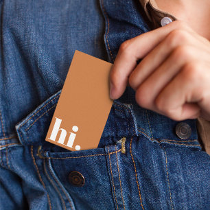 Cartão De Visita Olá, Terracotta, Tipografia Simples Limpa Casual