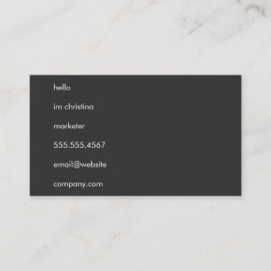 Cartão De Visita Olá Texto Simples