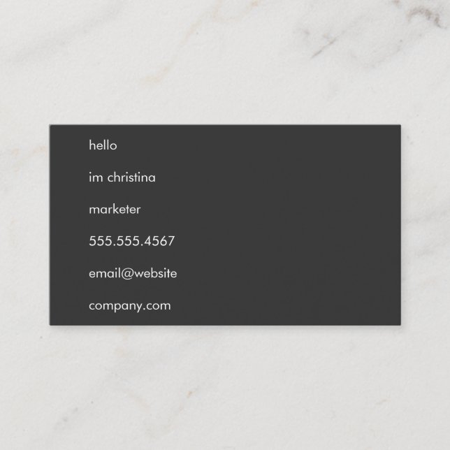 Cartão De Visita Olá Texto Simples (Frente)