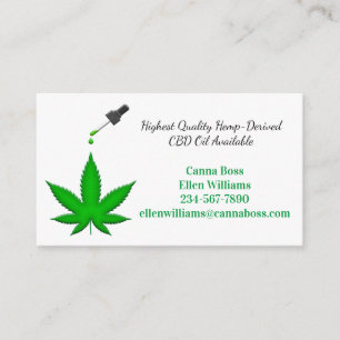 Cartão De Visita Óleo CBD Derivado De Hemp De Maior Qualidade Disp