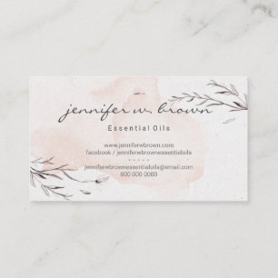 Cartão De Visita Óleos Essenciais Personalizados Florais De Aquarel