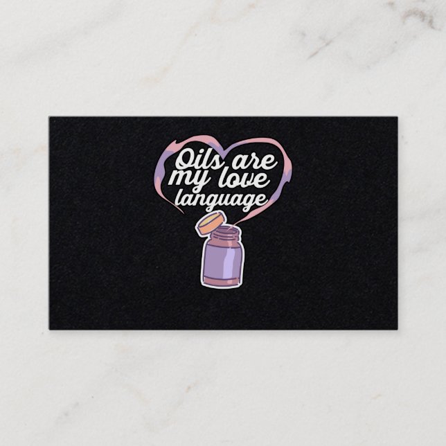 Cartão De Visita Óleos São O Meu Presente De Óleos Essenciais Da Lí (Frente)