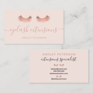 Cartão De Visita Olhais de ouro-rosa-quic modernos cor-de-rosa-moda