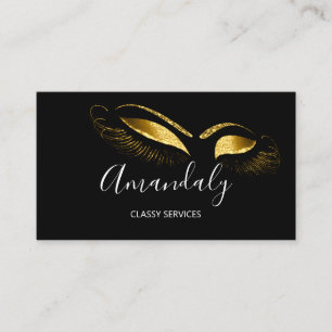 Cartão De Visita Olhais Dourados Pretos de Ativação Profissional