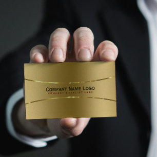 Cartão De Visita Olhar de aço inoxidável Dourado do falso metáli