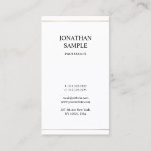 Cartão De Visita Olhar Dourado na moda moderno do design