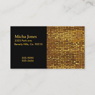 Cartão De Visita Olhar Sparkling Dourado do Sequin