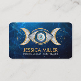 Cartão De Visita Olho - Lua tripla - Pedra-Gema e ouro