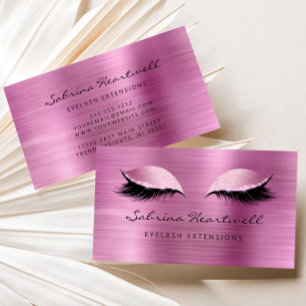 Cartão De Visita Olhos Cintilantes Pink Metallic Extensão de Cílios