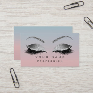 Cartão De Visita Olhos De Maquiagem Lashes Brilhante Rosa Ombre Eye
