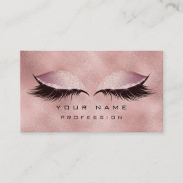 Cartão De Visita Olhos De Maquiagem Lashes Brilho Rosa Dourado