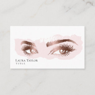 Cartão De Visita Olhos-de-Orelha-Maquiagem Lashes Rosa