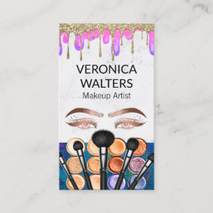 Cartão De Visita Olhos Lashes Beleza de Maqueamento de Drips de L