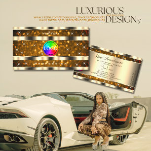 Cartão De Visita Olhos pegando Dourado Laranja Claras adicionam log