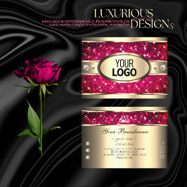 Cartão De Visita Olhos pegando Dourados brilhantes cor-de-rosa adic