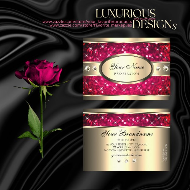 Cartão De Visita Olhos Pegando Dourados Brilhantes de Diamantes Ros (Criador carregado)