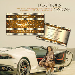 Cartão De Visita Olhos pegando estrelas de brilho Douradas e laranj