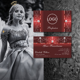 Cartão De Visita Olhos pegando Joias Vermelhas Esprepidas Rubby com