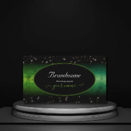 Cartão De Visita Olhos Pegando Mármaco Verde - Estrelas de Lama Neg