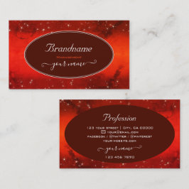 Cartão De Visita Olhos Pegando Vermelho Marmoreado Estrelas Na moda