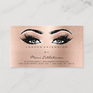 Cartão De Visita Olhos Sparkly do rosa dos chicotes das instruçõe