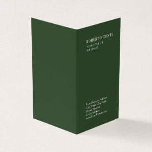 Cartão De Visita Olive Verde Simples Minimalista Moderna Única