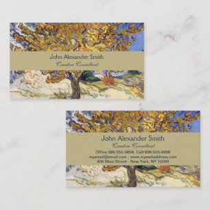 Cartão De Visita Oliveira de Van Gogh Árvore Amarela Redemoinho Art