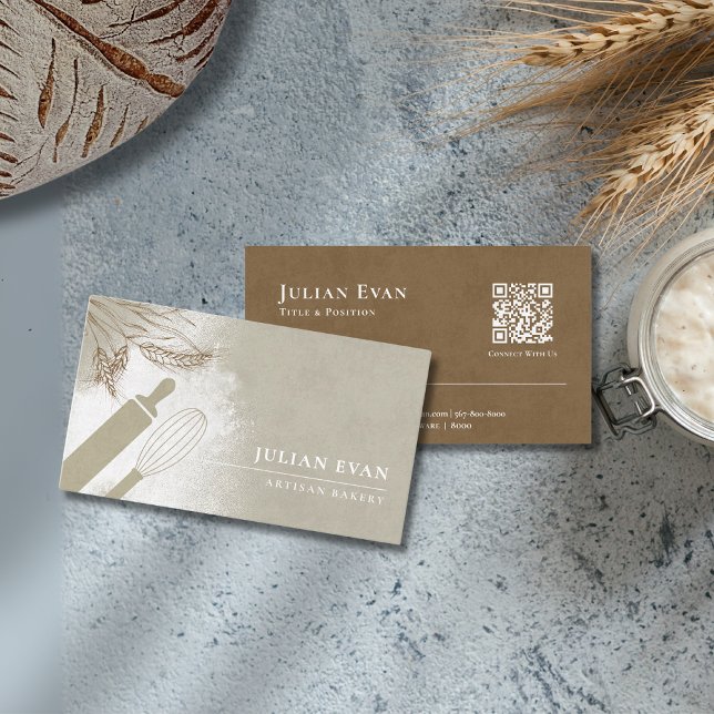 Cartão De Visita Olivicultura verde-oliva pastelaria padaria (Elegant Olive Green Pastry Chef Artisan Bakery Business Card)