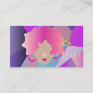 Cartão De Visita Ombré Hair Shears Faux Dourada Girl Salon Beauty