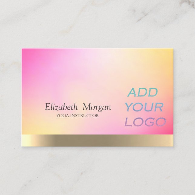 Cartão De Visita Ombro holográfico profissional adicione seu logoti (Frente)