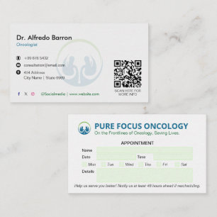 Cartão De Visita Oncologia Empresa Clínica   Compromisso Simples