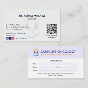 Cartão De Visita Oncologia Empresa Clínica   Compromisso Simples