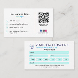 Cartão De Visita Oncologia Empresa Clínica   Compromisso Simples
