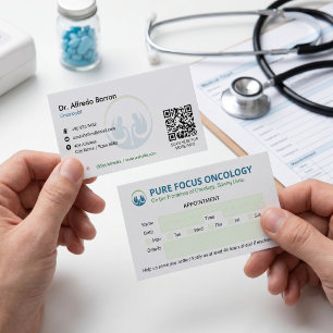 Cartão De Visita Oncologia Empresa Clínica Compromisso Simples