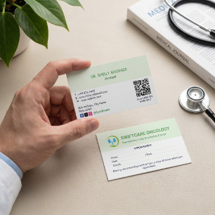 Cartão De Visita Oncologia Empresa Clínica Compromisso Simples