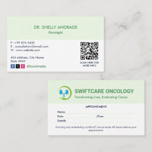 Cartão De Visita Oncologia Empresa Clínica   Compromisso Simples
