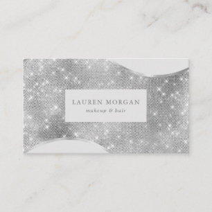 Cartão De Visita onda de espuma de prata luxuosa