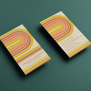 Cartão De Visita Onda Retro Abstrata Nome Personalizado Moderno