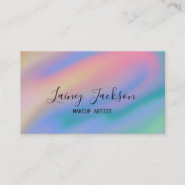 Cartão De Visita Ondas abstrato Azul Cor-de-Rosa Única de Tendência