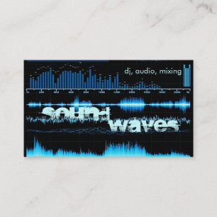 Cartão De Visita ondas de frequência azul DJ/cartão de visita do pr