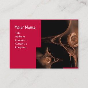 Cartão De Visita ONDAS FRACTAIS, vermelho, castanho
