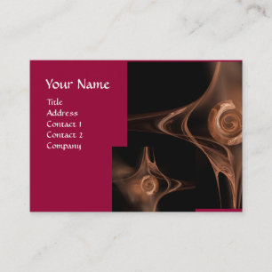 Cartão De Visita ONDAS FRACTAIS, vermelho, castanho