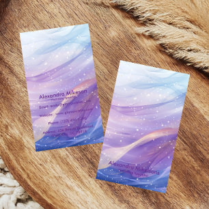 Cartão De Visita Ondas Holográficas Pastel Elegantes Profissionais