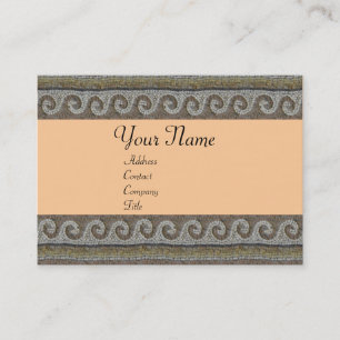 Cartão De Visita ONDAS MOSAIC , cinza de cor laranja clara, castanh