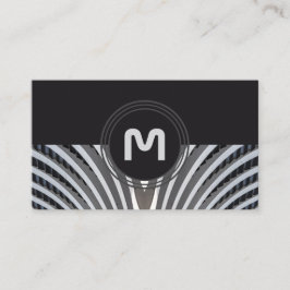 Cartão De Visita Ondas orgânicas de monograma elegantes