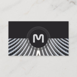 Cartão De Visita Ondas orgânicas de monograma elegantes