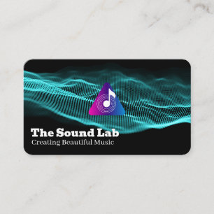 Cartão De Visita Ondas Sonoras Logotipo de Nota Musical